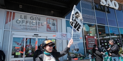 Piquet de grève avec NPD